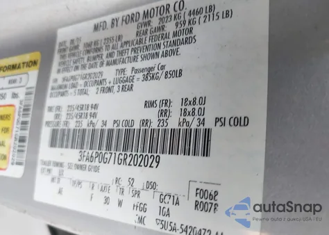 2016 Ford Fusion S z USA, uszkodzony, nr VIN 3FA6P0G71GR202029
